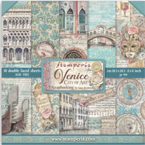 Stamperia VENICE CITY OF ART - 8" X 8" - DOUBLE SIDED - 10 SHEETS - Picture 1 of 14