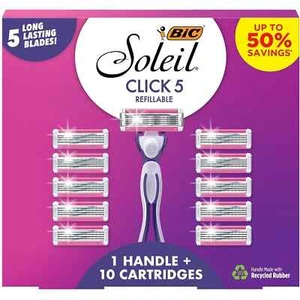 Soleil Click 5 nachfüllbare Damenrasierer mit 5 Klingen, Feuchtigkeitsstreifen für verbesserte Gl - Bild 1 von 2