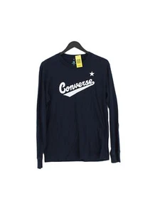 Converse Women's T-Shirt S Blue Graphic 100% Cotton Short Sleeve Crew Neck Basic - Picture 1 of 7