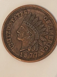 Vintage alte große 3" Neuheit Ein Cent Münze Untersetzer 1877 Indian Head Penny - Bild 1 von 4