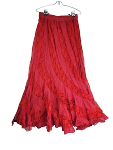 Dressy Fornia Coquette Fairy Skirt Womens Size M/L Red Devilcore Witchy Gypsy - Picture 1 of 20