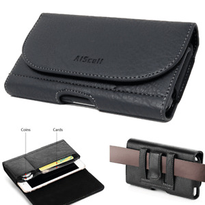 Cell Phone Pouch Carrying Case Leather Sleeve Wallet Card Slot Belt Clip Holster