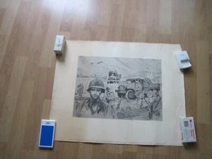 LITHOGRAPH BY ARTIST R.L. NIETO "Military Transportation in peace and war" - Picture 1 of 4