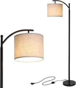 Tomshine Stehlampe 160cm Wohnzimmer Standleuchte mit LED Birne & Stoff Schirm - Bild 1 von 8