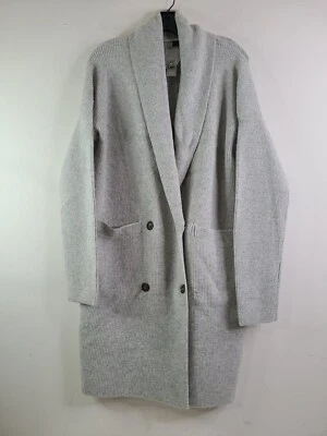 Casaco cardigã feminino J.Crew cinza claro peito duplo tamanho M NOVO - Imagem 1 de 4