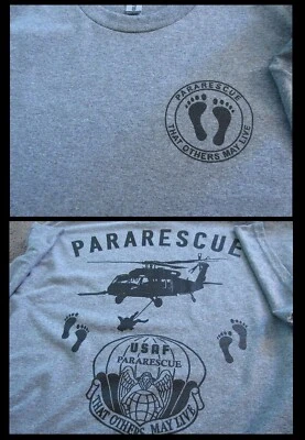 PARARESCUE That Others May Live USAF Silk Screen T-Shirt LARGE Cotton Morale US - Image 1 of 4