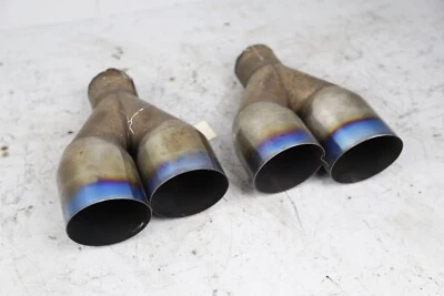 2014-2016 BMW 428i F32 F36 LEFT & RIGHT REAR DUAL EXHAUST TIP SET BLUE - Image 1 of 4