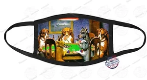 CUBIERTA DE MÁSCARA FACIAL PERSONALIZADA Coolidge perro poker diseño artístico reutilizable lavable - Imagen 1 de 2