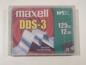 Maxell DDS3/DDS-3 Data Tape/Cartridge 12/24GB 125m 4mm NEW - Afbeelding 1 van 2