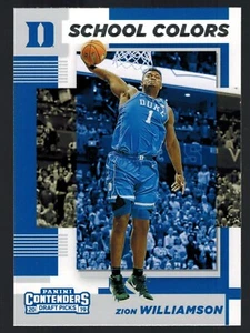 ZION WILLIAMSON 2019 Panini Contenders Draft Picks SCHOOL COLORS Insert #1 - Picture 1 of 2