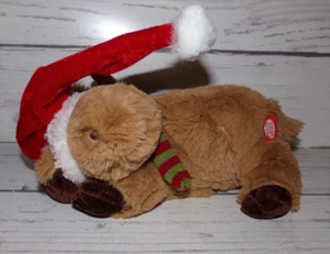 Laughing Roll Over Christmas Moose Plush Animated - Picture 1 of 3