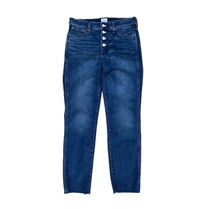 Pantalones de mezclilla J Crew botones rectos dobladillo crudo azules para mujer talla 29 altos - Imagen 1 de 10