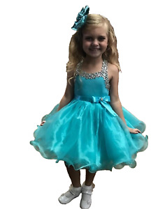 Girl's Cupcake Pageant Dress Blue Glitz Girls Formal Dresses NO SIZE TAG