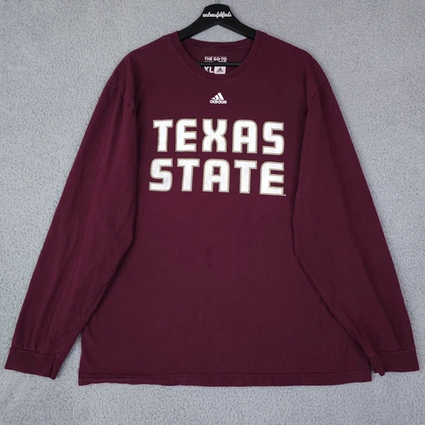 Texas State Bobcats Mens Shirt Extra Large Red Long Sleeve The Go To Tee Adidas Cover