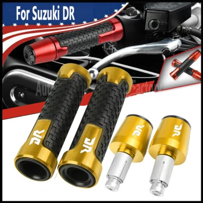 Gold Handlebar and Hand Grips End Caps For Suzuki DR DR650 DR125 DR200 DR250 - Изображение 1 из 4