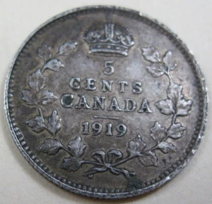 1919 silver Canada Five Cents (#223d) - Picture 1 of 2