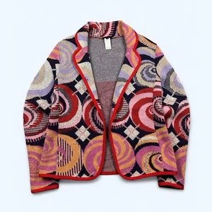 Kenzo Vintage Multicolor Wool Cape size L Made In France - Picture 1 of 8