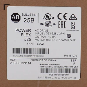 Allen Bradley 25B-D013N114 PowerFlex 525 5.5kW (7.5Hp) AC Drive - Picture 1 of 3