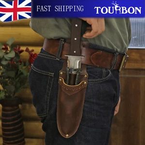 TOURBON Women/Men Garden 2-in-1 Tools Belt Holster Leather Trowel Pruner Sheath - Picture 1 of 24