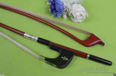 New Upright 3/4 Double Bass Bow Natural Bow Hair German Style Abalone Inlay - Image 1 of 4