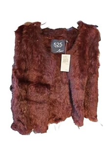 525 America Luxe Dyed Rabbit Fur Vest Size XS Root Beer - Bild 1 von 24
