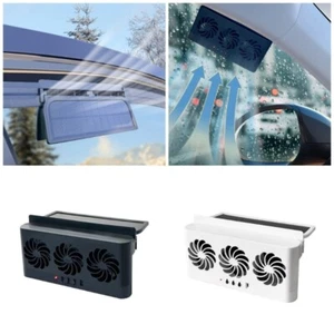 Front Rear Window Exhaust Fan USB Charging Battery Solar Powered Air Vent Fan - Picture 1 of 10