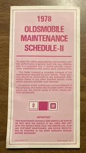 Oldsmobile 1978 programa de mantenimiento-II GM servicio de reparación automotriz años 70 GM - Imagen 1 de 14
