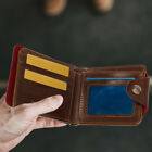 Herren Geldbörse mit Reißverschlusstasche Vintage echt schmale Geldclips Etuis