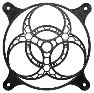 3D printed 120mm Bio Hazard Hex PC computer case decorative grill for RGB fan - Zdjęcie 1 z 5