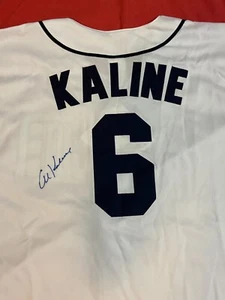 CAMISETA BLANCA LOCAL FIRMADA AUTOGRAFIADA POR AL KALINE DE LOS TIGRES DE DETROIT #6 TALLA GRANDE CERTIFICADO DE AUTENTICIDAD - Imagen 1 de 6