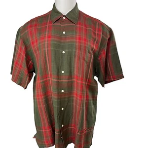 Nautica shirt Mens size XL short sleeve plaid classic fit Red Green (668) - Bild 1 von 6