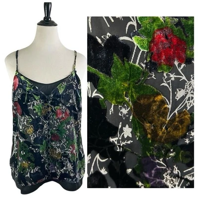 DANIEL RAINN 全新天鹅绒倦怠背心吊带上衣 L 婴儿娃娃 Y2K Whimsigoth Witchy — 第 1/4 张图片