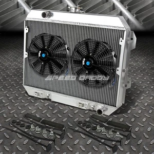 3-ROW ALUMINUM RADIATOR+2X 12"FAN BLACK FOR 75-78 NISSAN DATSUN 280-Z FAIRLADY - Picture 1 of 7