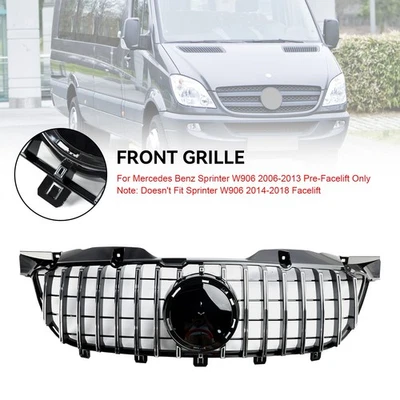 Front Bumper Grille Grill Fit Mercedes Benz Sprinter W906 2006-2013 Chrome - Image 1 of 4