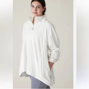 Camisa/Chaqueta Atlética Athleta Advantage Popelina Blanca Talla M - Imagen 1 de 11
