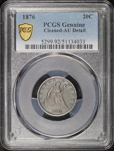 1876 Twenty Cent Piece PCGS AU Details Cleaned - Picture 1 of 2