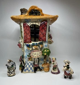 Blue Sky Clayworks CAFE CHAPEAUX FLEURISTE PLUS 3 FIGURINES by Heather Goldminc - Picture 1 of 21