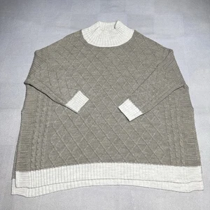 Mersea Lissabon Traveler Pullover Gitterdesign Zopfmuster Mock braun One Size - Bild 1 von 10