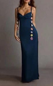 Neu mit Etikett Azazie Atelier Maxi-Schlupfkleid 16 Lorelei marineblau bunt Blumen besondere Anlässe - Bild 1 von 17