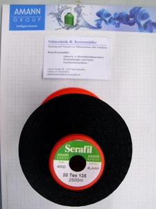 Serafil AMANN 20 Fb 4000 Schwarz 2.500 Meter. jede Farbe und Stärke Lieferbar - Bild 1 von 1