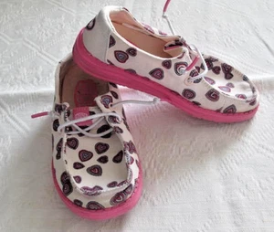 Hey Dude Mädchen Schuhe Gr. K10 Wendy Double Hearts weiß rosa Kleinkind - Bild 1 von 10