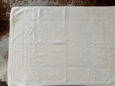 Frottee Frottier Duschvorleger Badvorleger Wc Vorleger Badematte weiß mit Muster - Bild 1 von 3