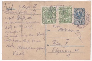 Rohrpost,Wien,50 Heller Ganzsache,zufrankiert, (A69) - Bild 1 von 3