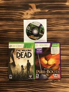Xbox 360 Spielepaket Telltale The Walking Dead, Kinect Adventure, Puss in Boots - Bild 1 von 2