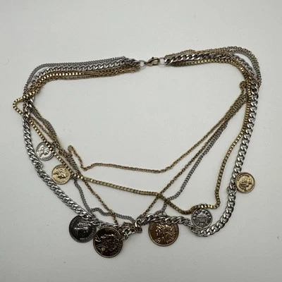 Forever 21 Bohemio Francés Viajero Dije En Capas Disfraz Moda Collar Foto 1 de 4