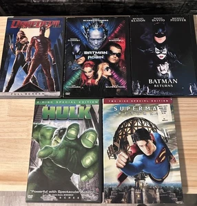Superhero Action DVD Lot - Batman & Robin, Daredevil, Hulk, Superman - Picture 1 of 7