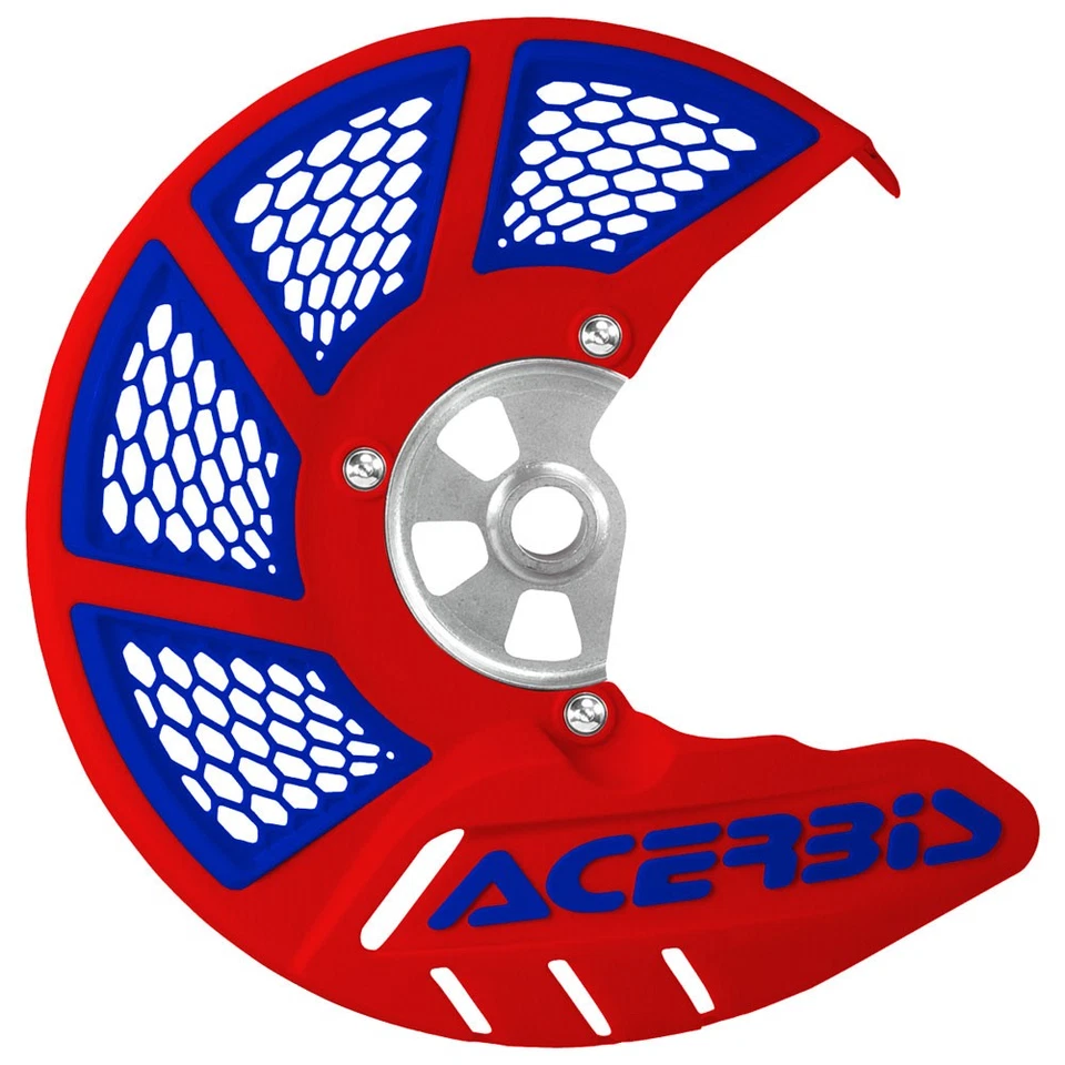 Acerbis X-Brake Vented Front Disc Cover with Mounting Kit Red/Blue For KTM 144 - Image 1 of 4