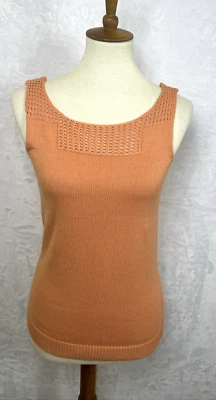 Chelsea & Theodore Sleeveless Sweater Pullover Square Neck Orange Size XS NEW - Image 1 of 4