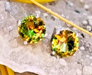Diaspore Zultanite Color Change Earrings 925K %100 Real Silver Women Party Gift - Picture 1 of 7