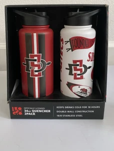 Marchi logo SDSU 34 oz. Bottiglie Acqua Aztechi Estintore Confezione da 2 Isolate Sottovuoto - Foto 1 di 10